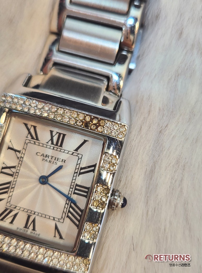 까르띠에 시계 큐빅 복원 · 수선 전 · 시계 큐빅