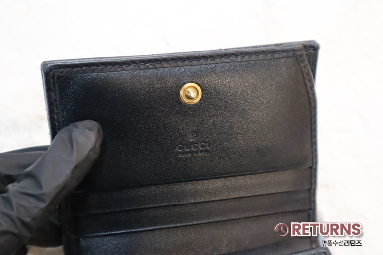 구찌 마몬트 반지갑 똑딱이 교체 · 수선 후 · 잠금 단추